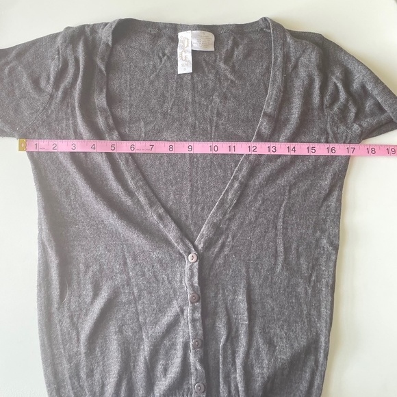 DG | Y2K Grey V-Neck Lightweight Button Down Cardigan | Size S - Picture 7 of 12